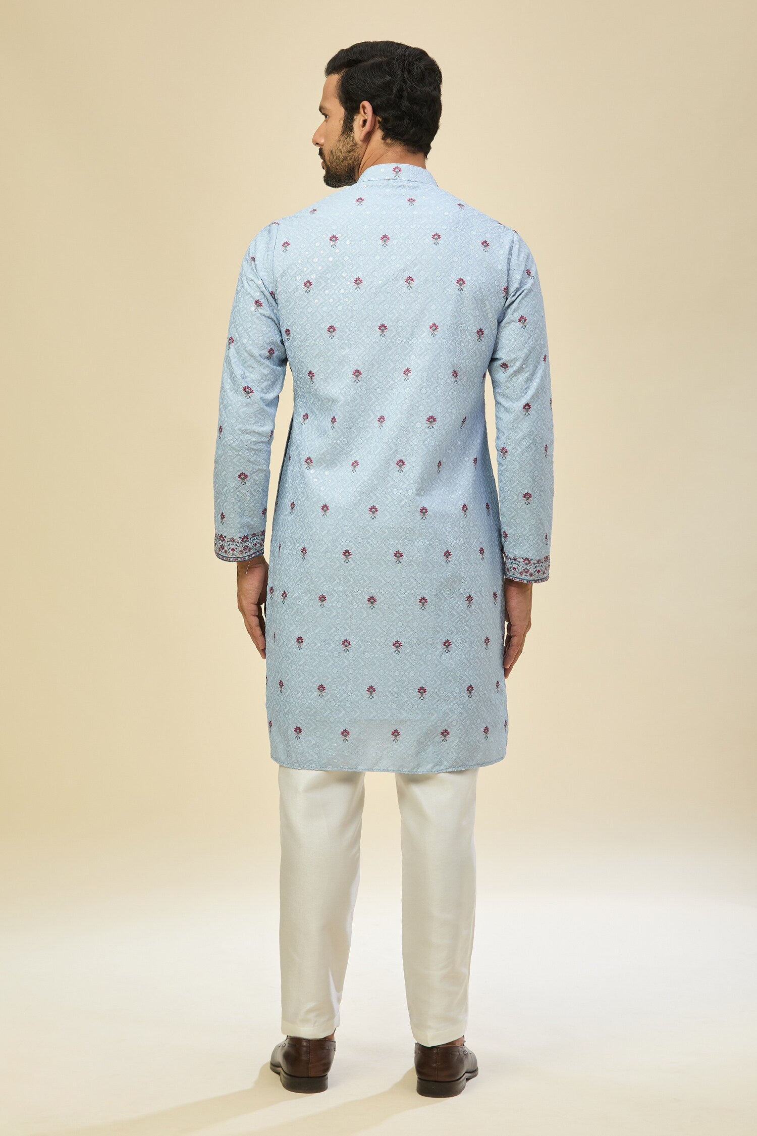 Powder Blue Printed Kurta Set