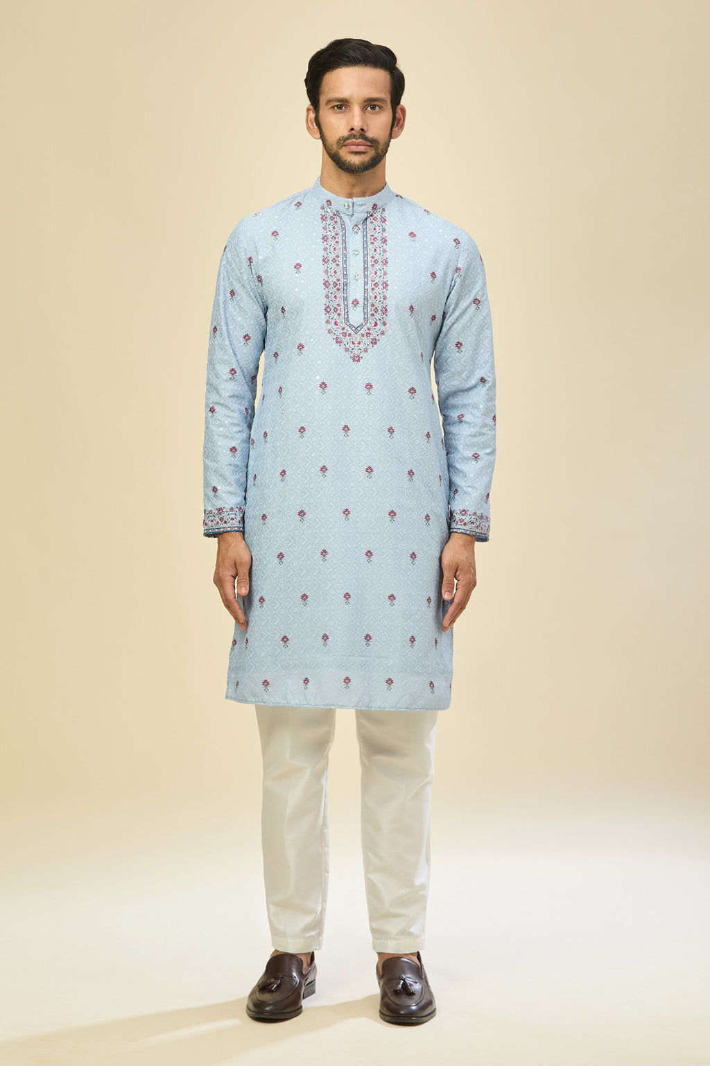 Powder Blue Printed Kurta Set