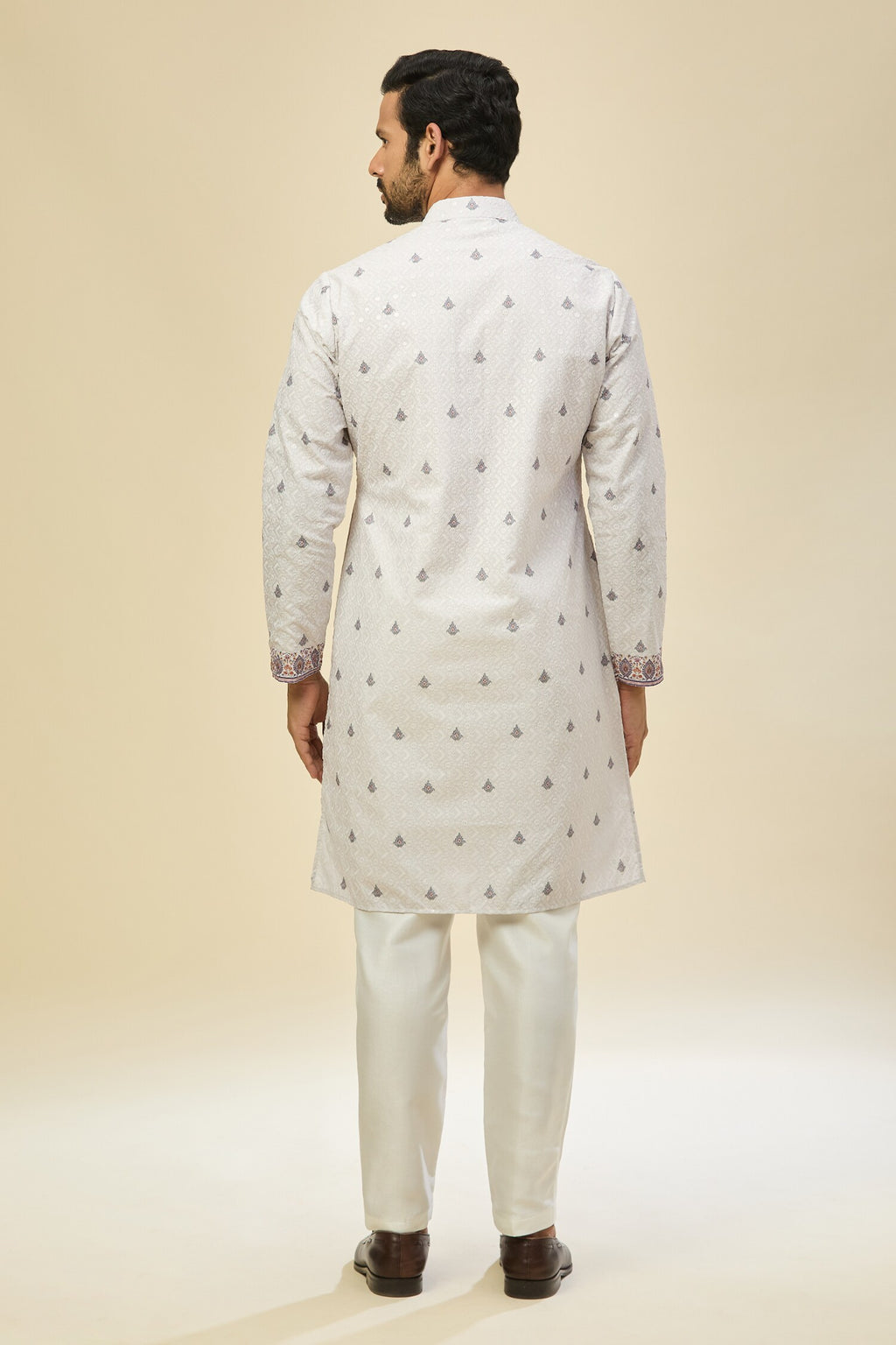 Off White Printed Kurta Set
