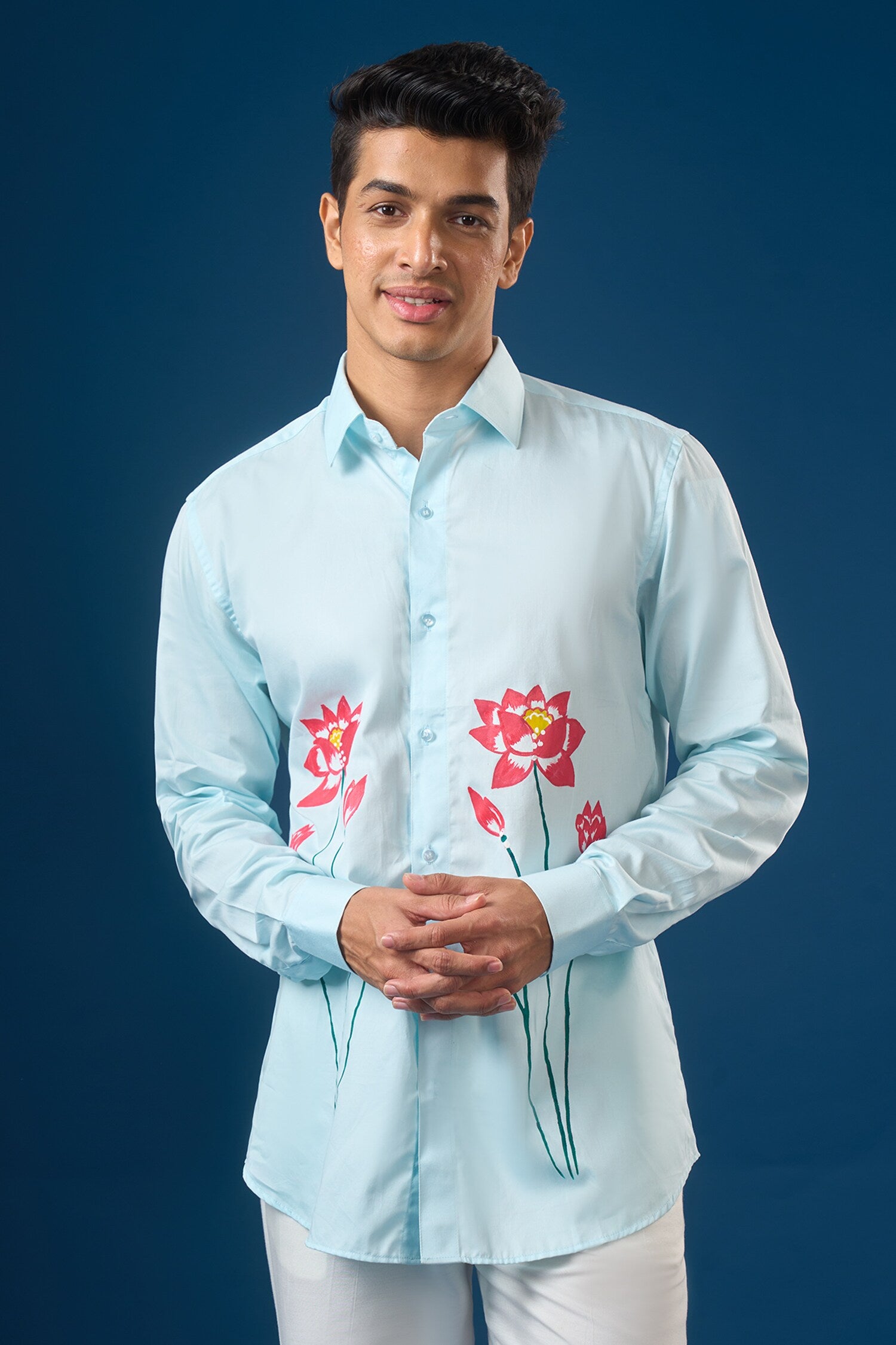 Sky Blue Floral Shirt