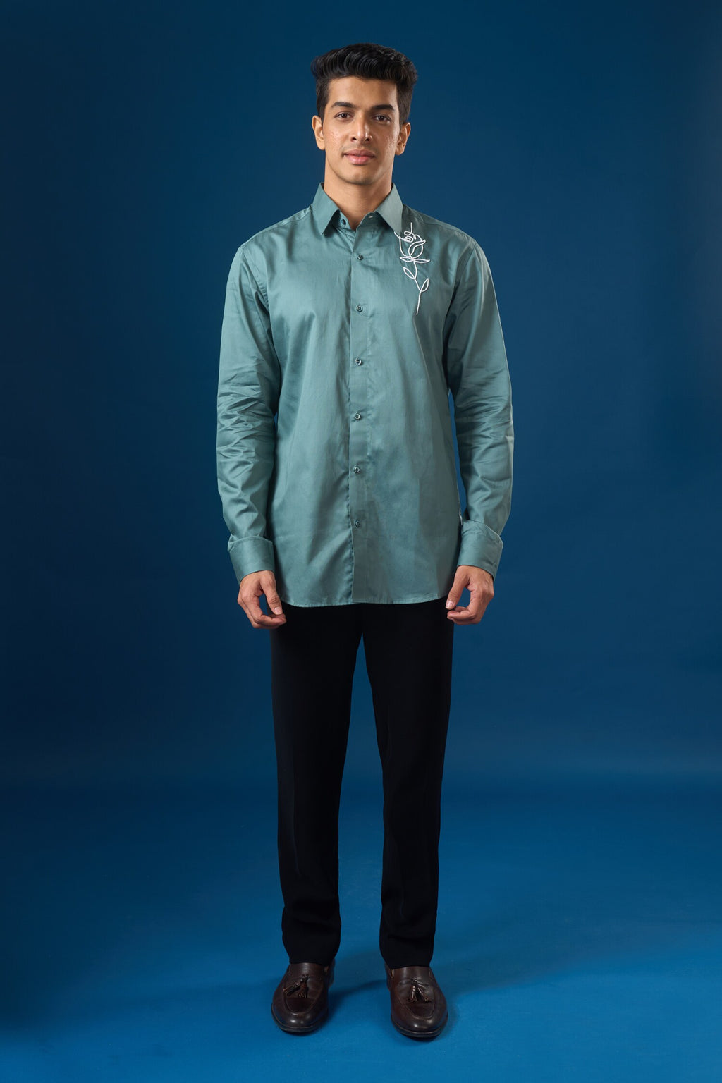 Rama Green Rose Shirt