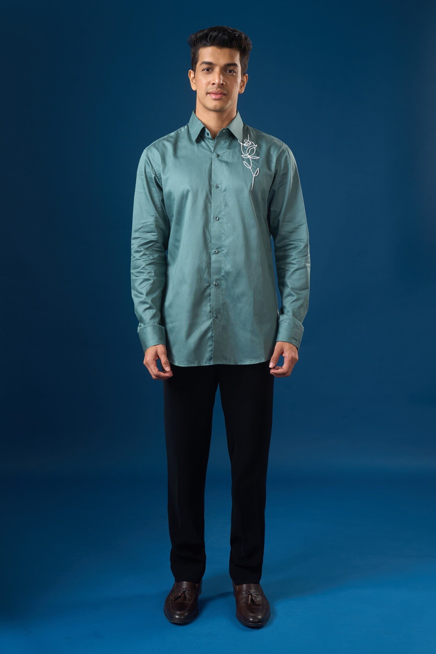 Rama Green Rose Shirt