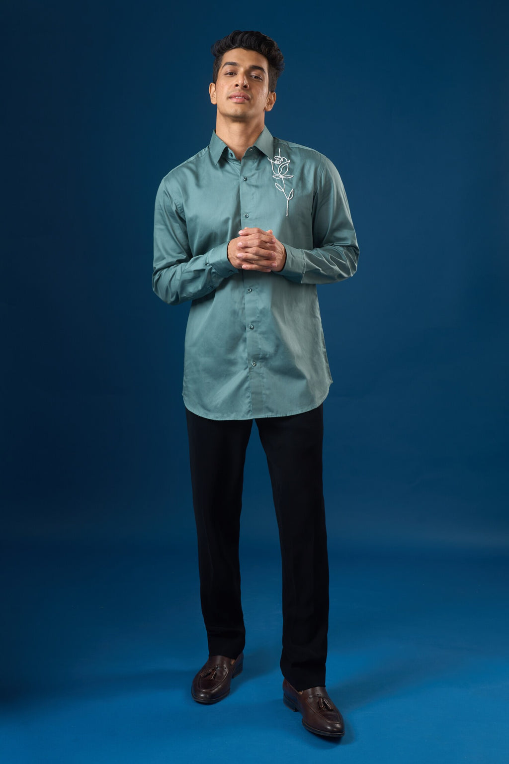 Rama Green Rose Shirt