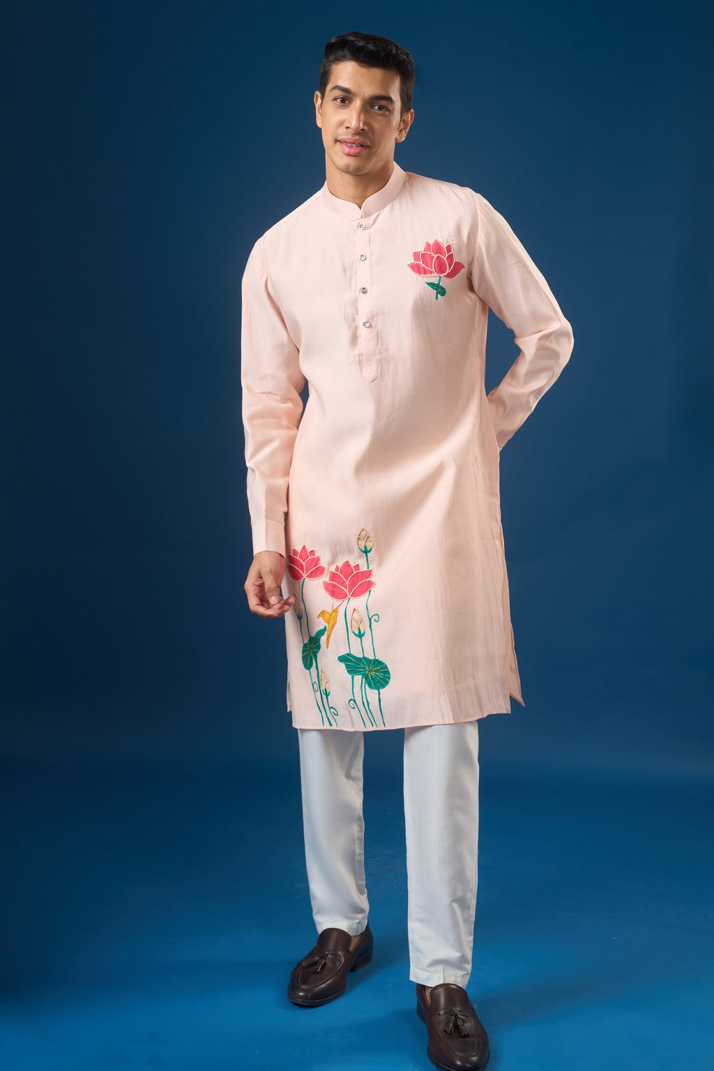 Pink Floral Printed Kurta
