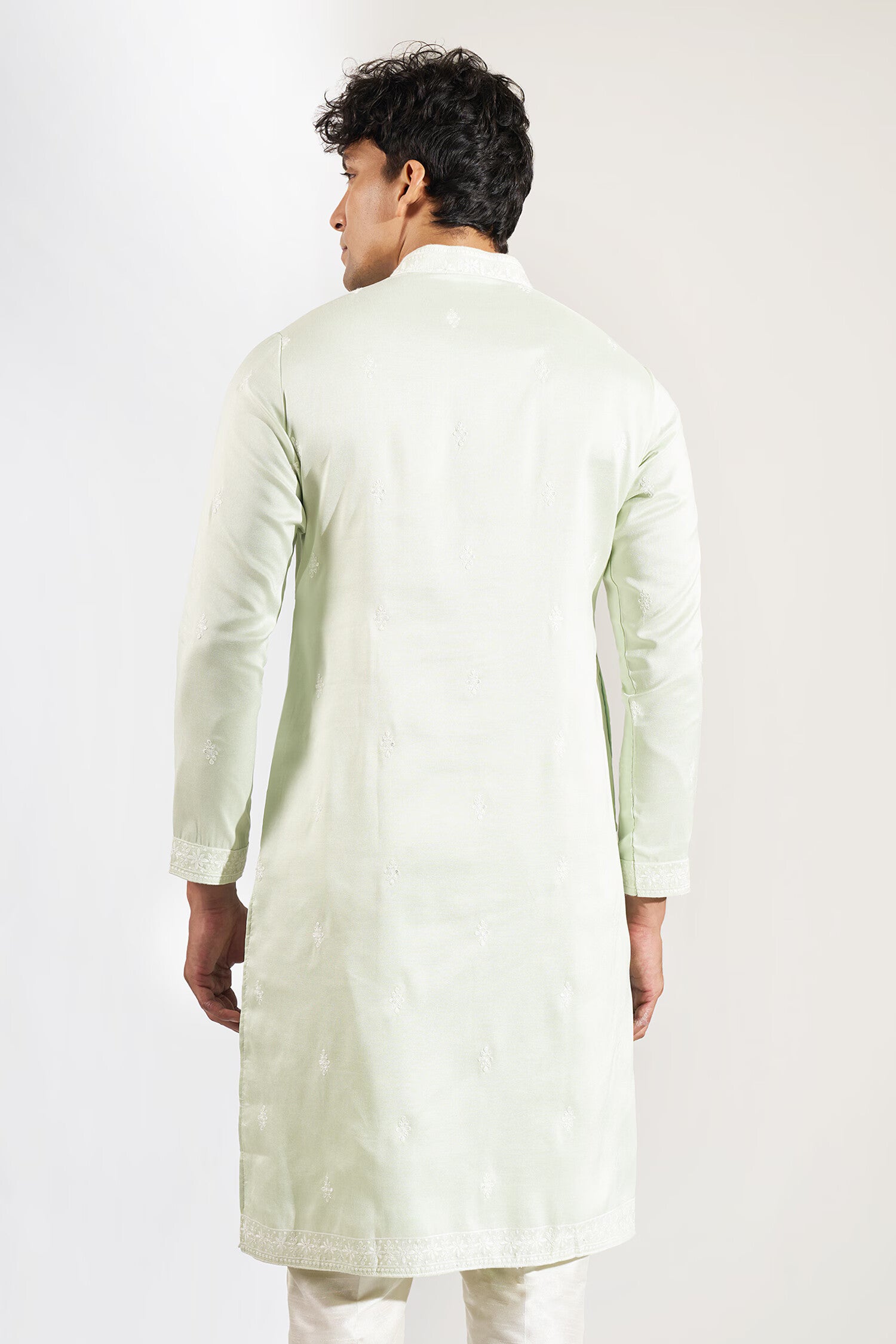 Pista Green Embroidered Kurta Set