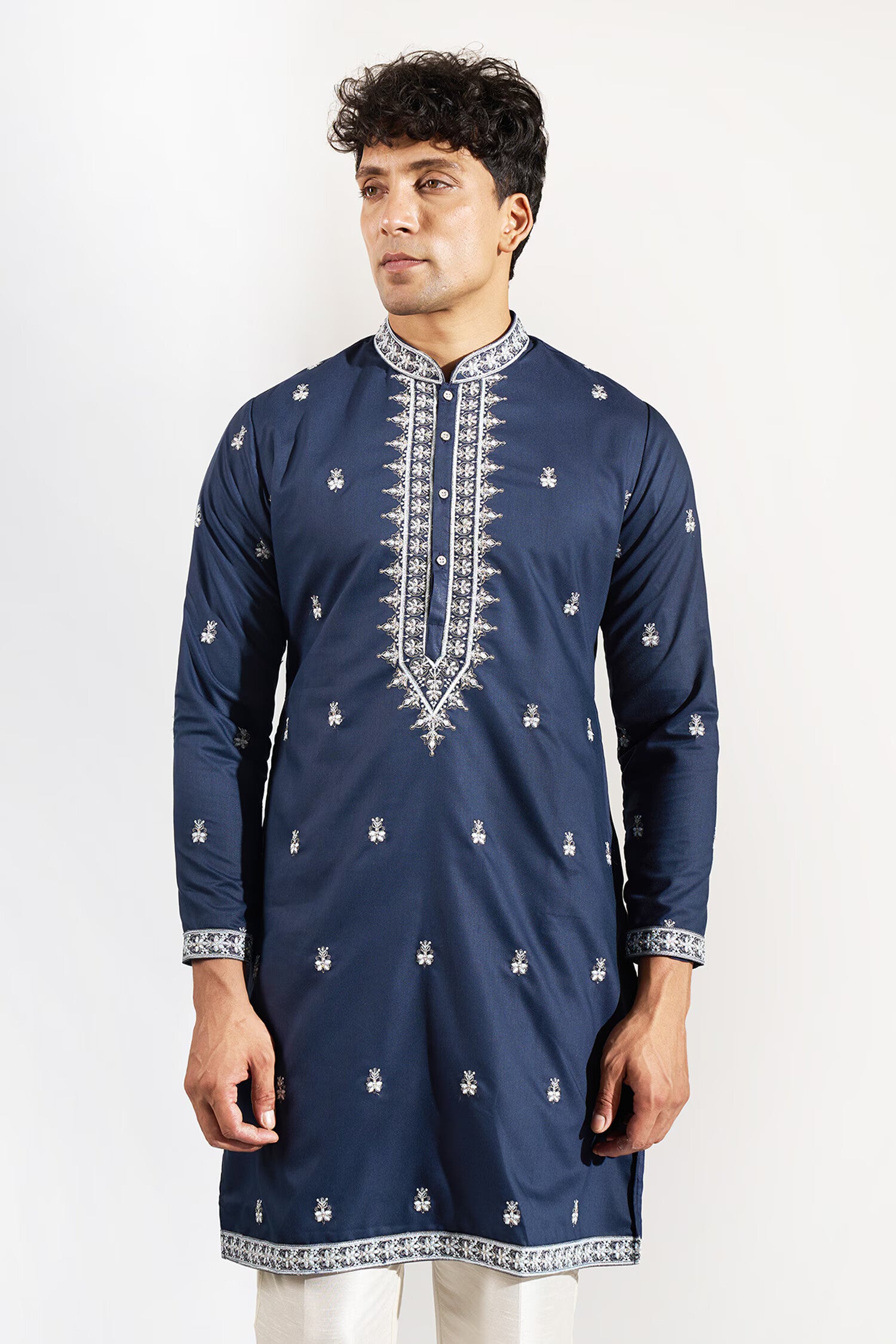 Royal Blue Embroidered Kurta Set