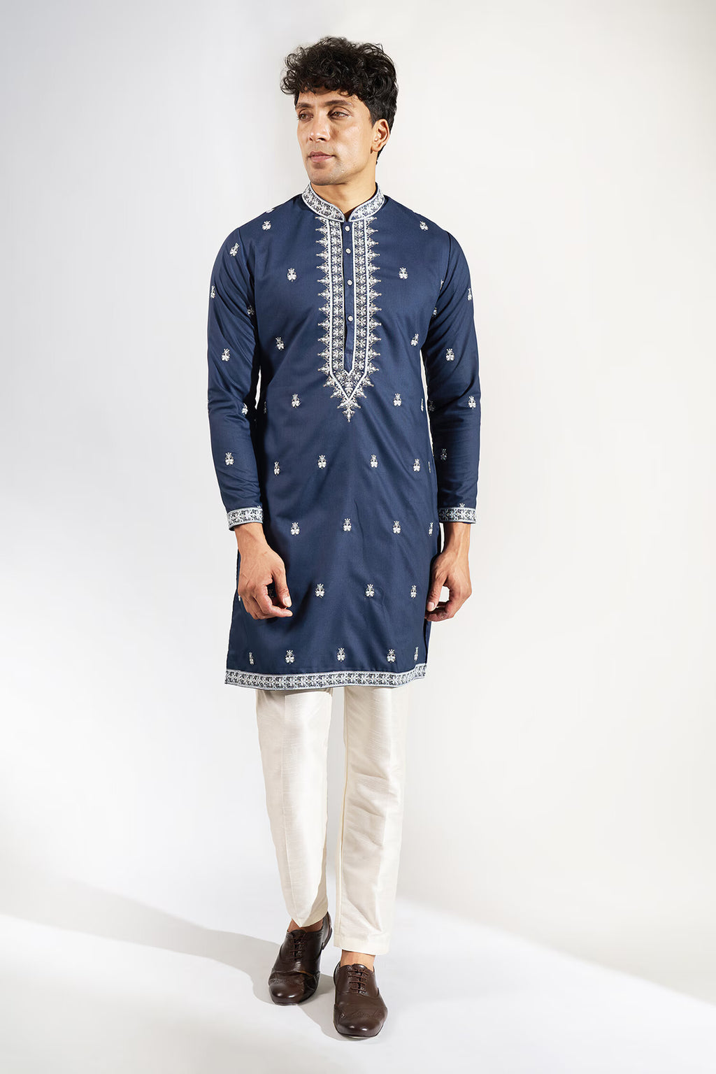 Royal Blue Embroidered Kurta Set