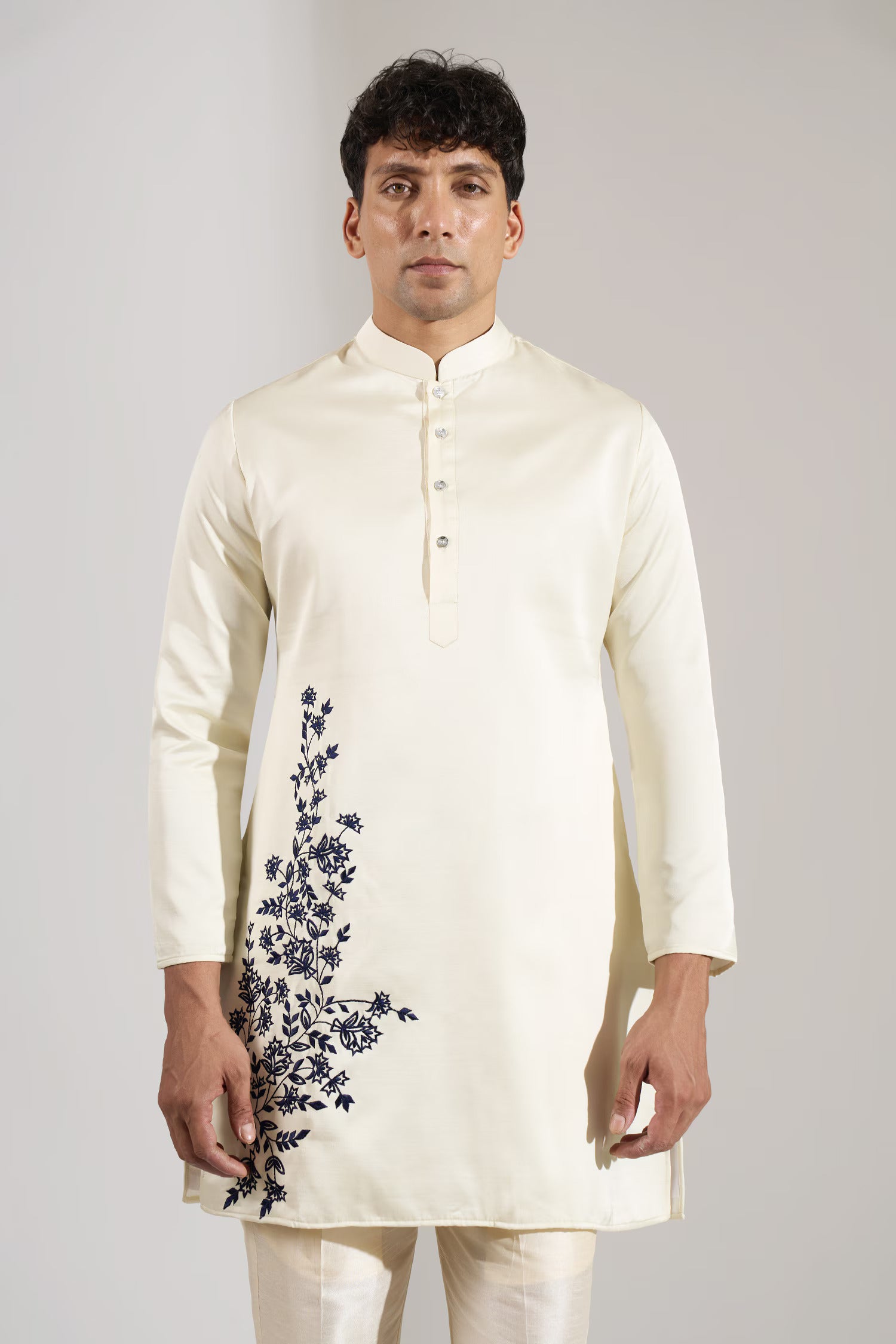 Cream Embroidered Indo-Western Set