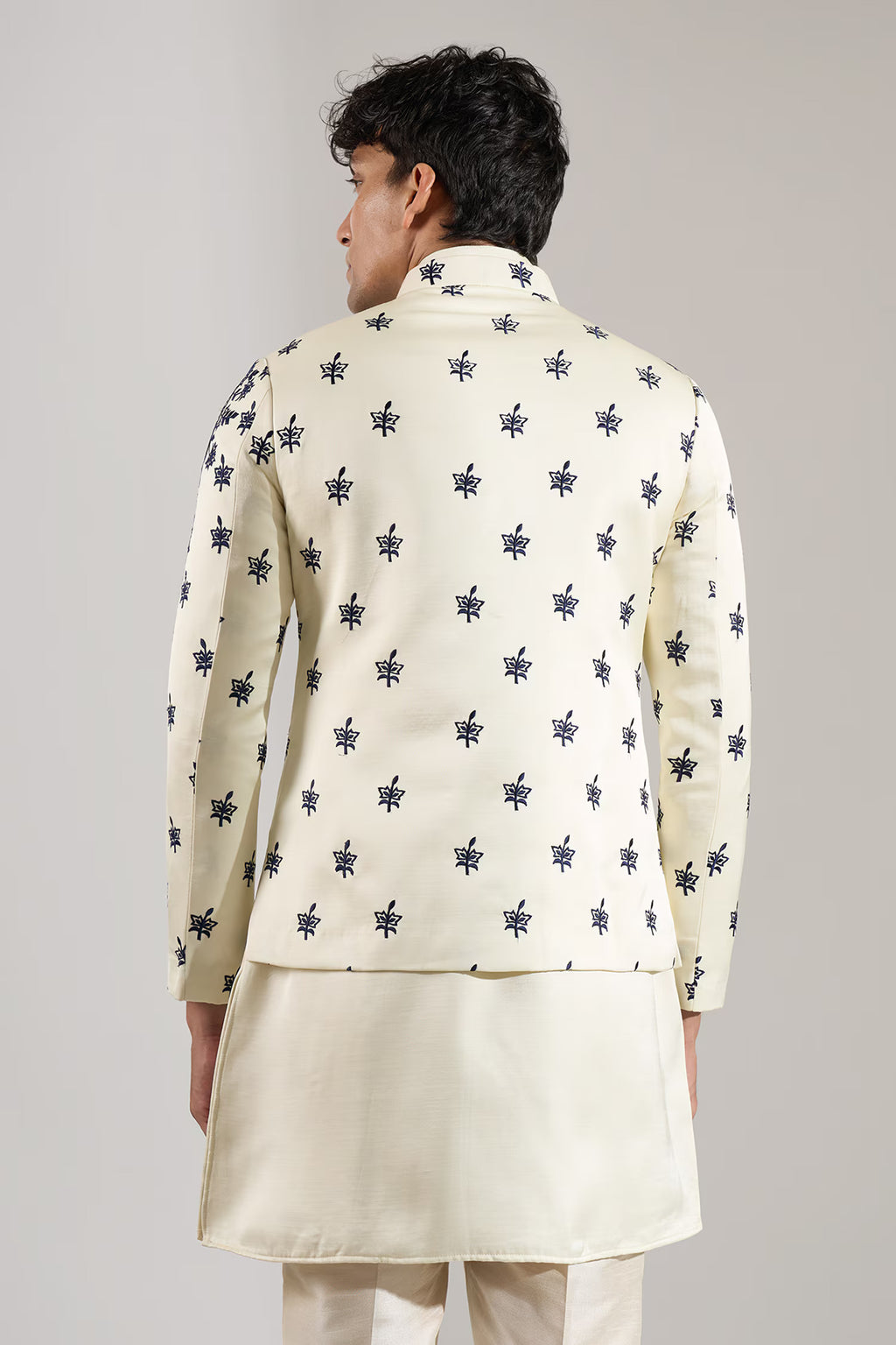 Cream Embroidered Indo-Western Set