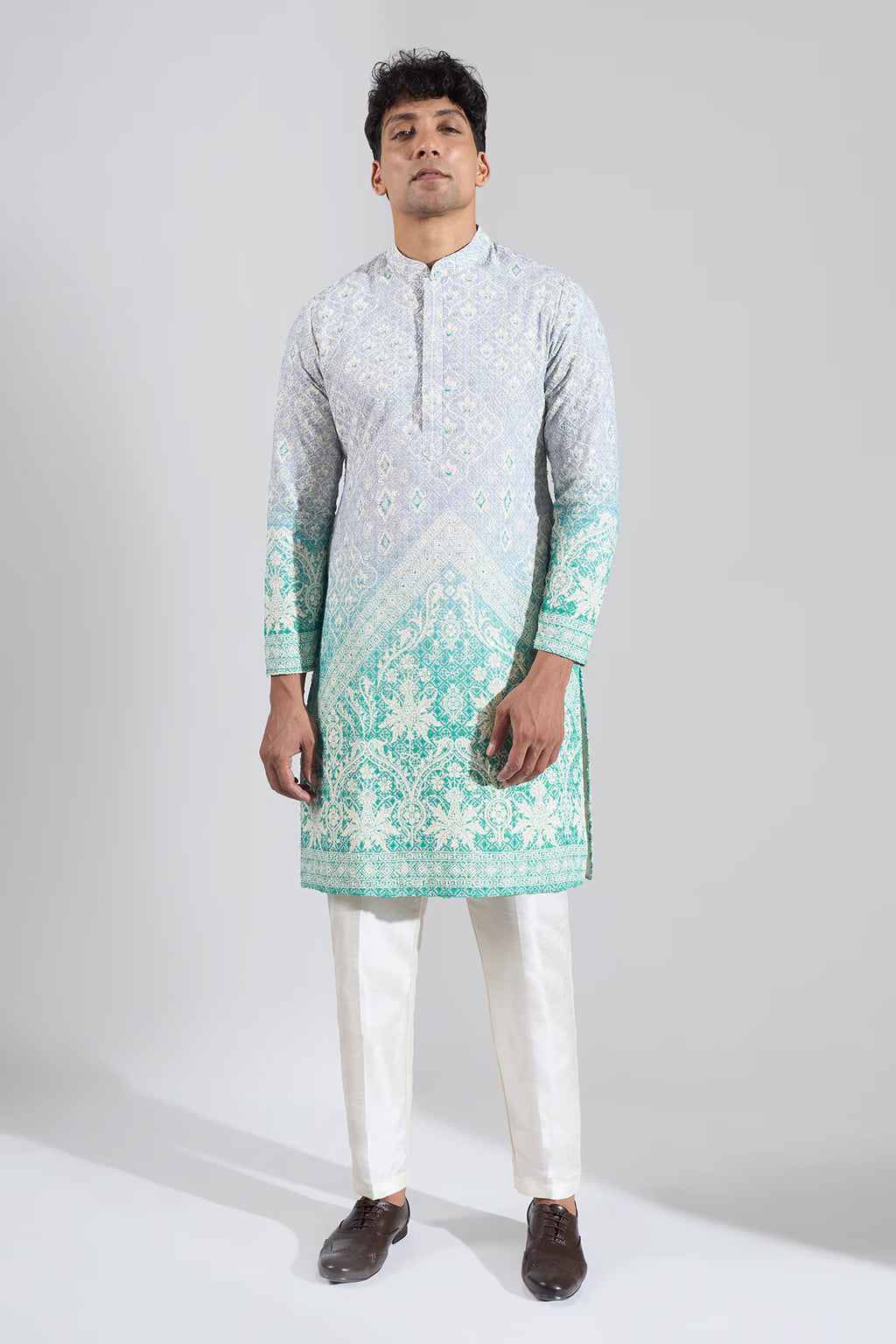 Blue Embroidered Kurta Set
