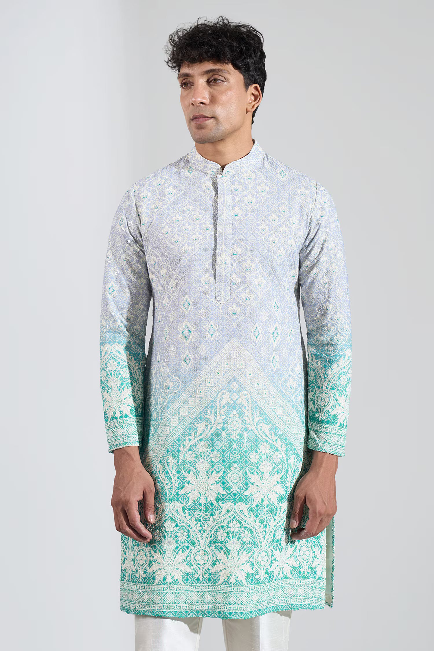 Blue Embroidered Kurta Set