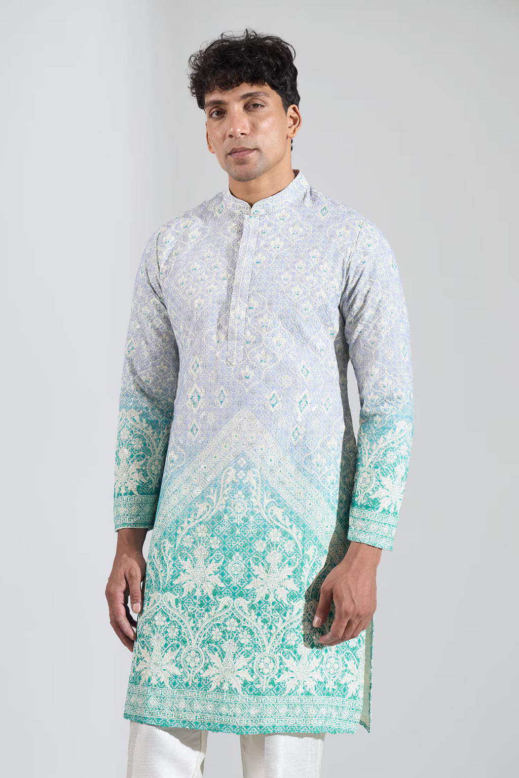 Blue Embroidered Kurta Set
