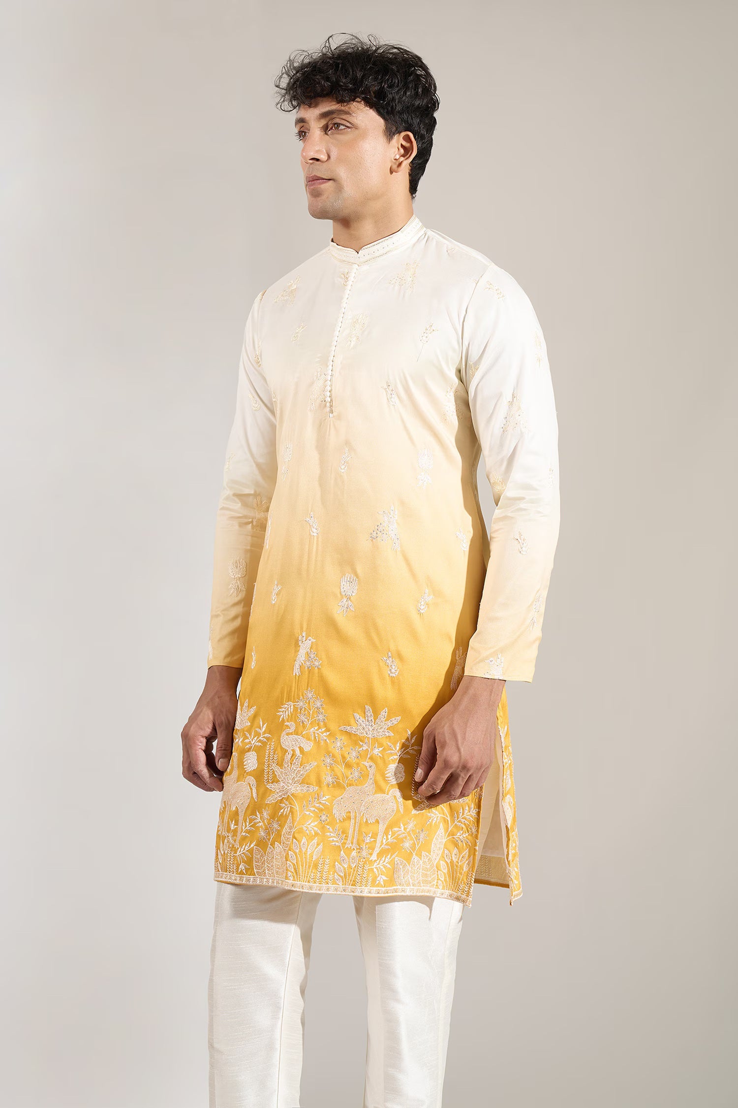 Yellow Ombre Kurta Set