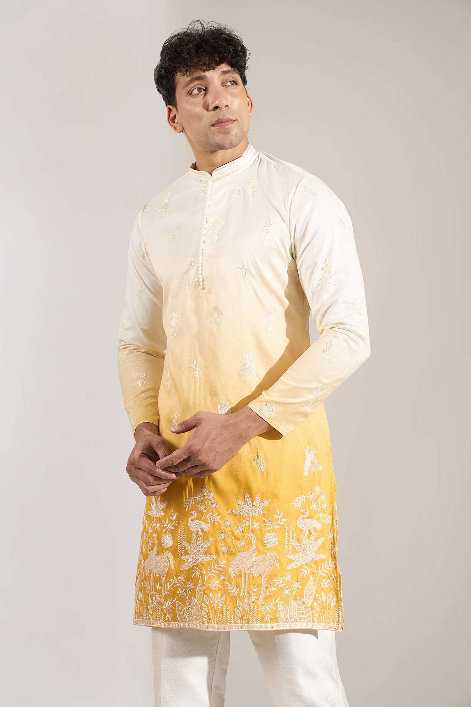 Yellow Ombre Kurta Set