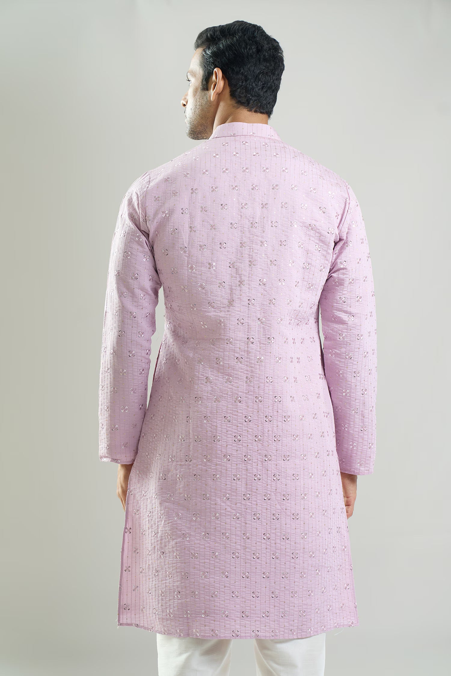 Purple Embroidered Kurta Set