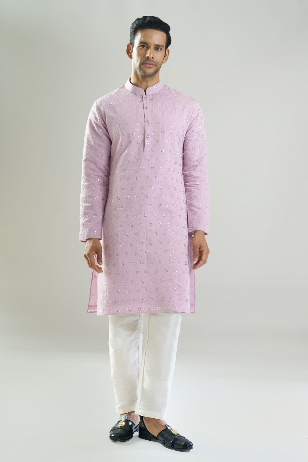 Purple Embroidered Kurta Set
