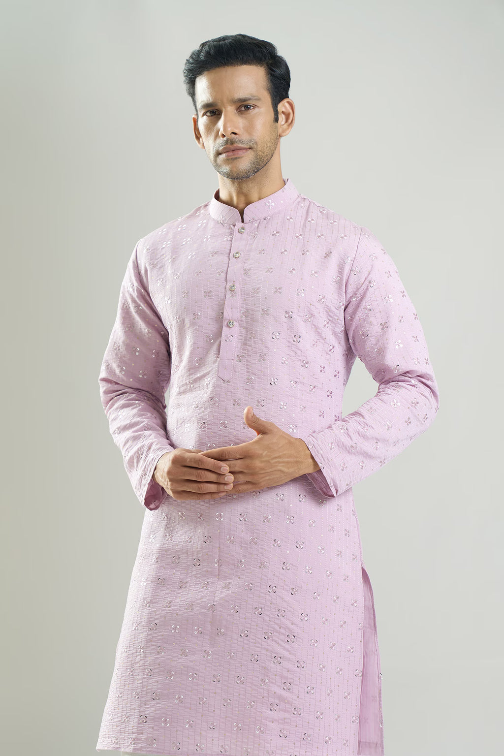 Purple Embroidered Kurta Set
