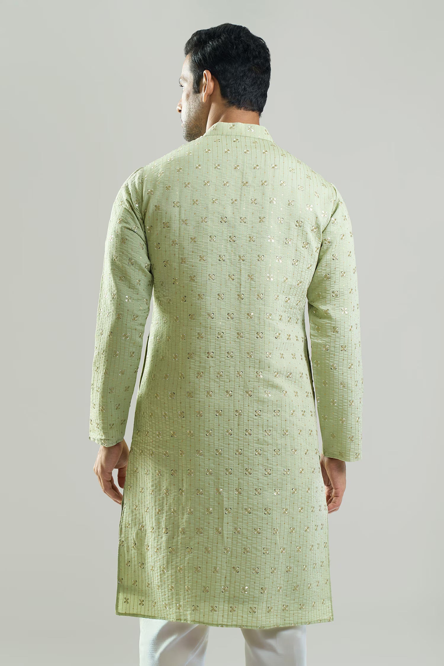 Pista Green Embroidered Kurta Set
