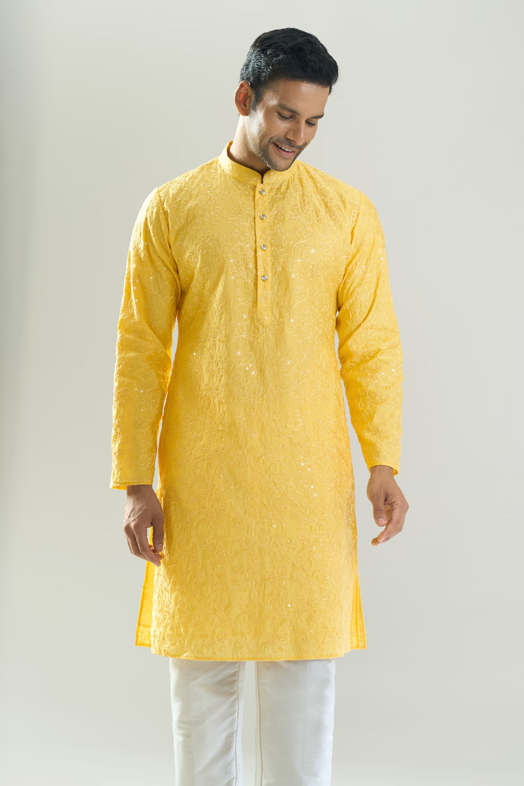 Yellow Embroidered Kurta Set