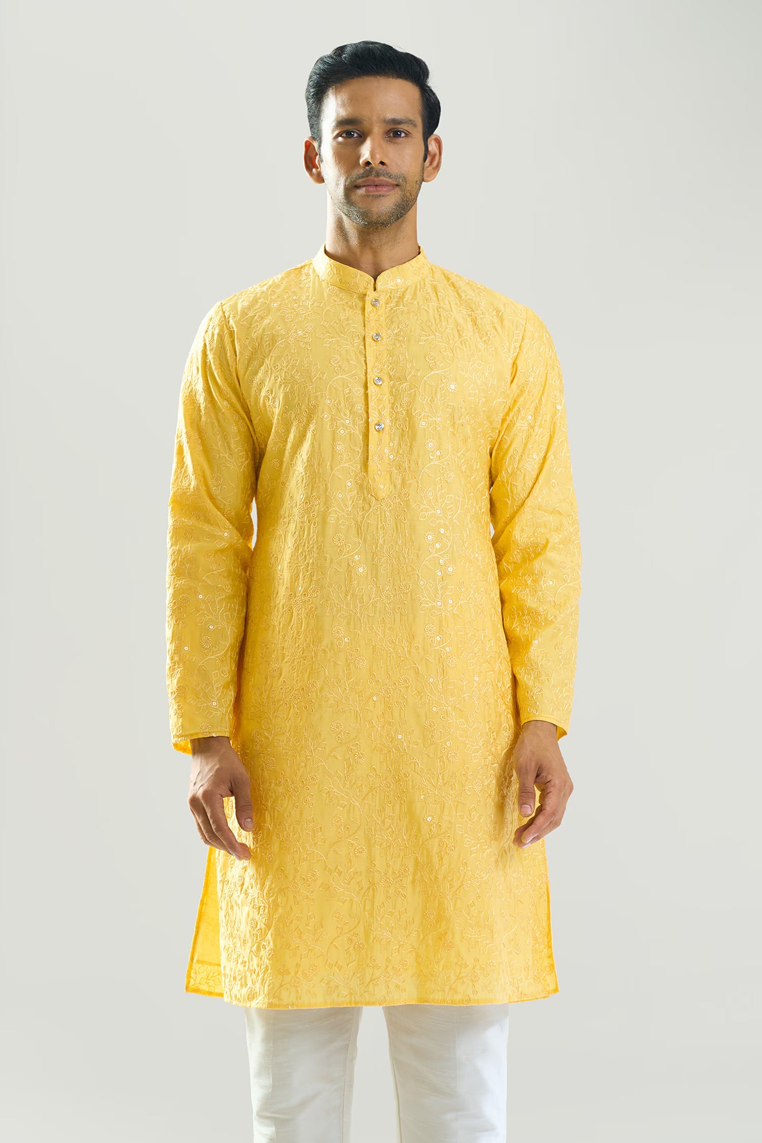 Yellow Embroidered Kurta Set