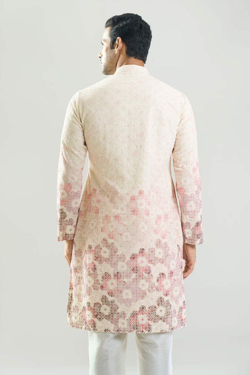 Off White Embroidered Kurta Set
