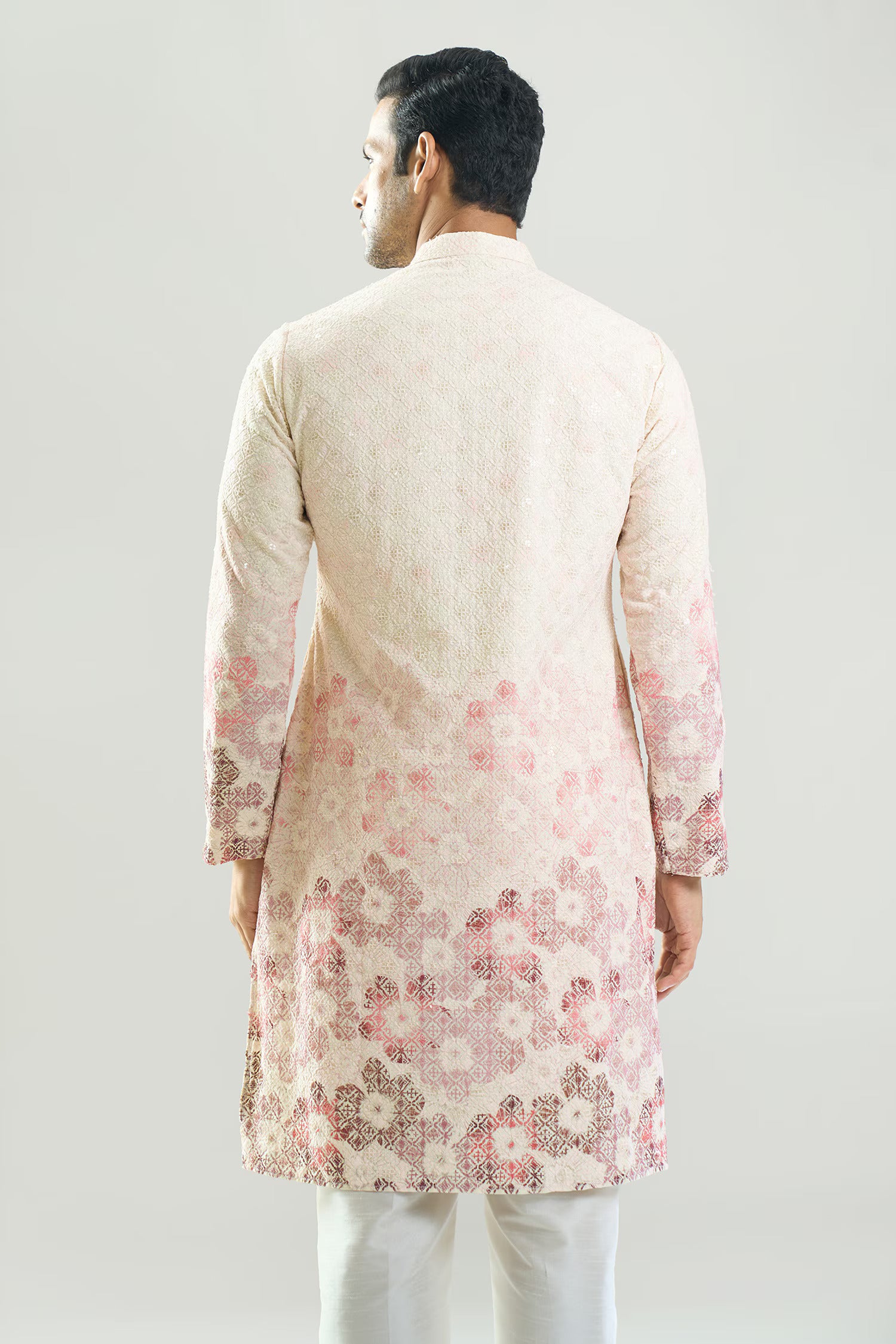 Off White Embroidered Kurta Set