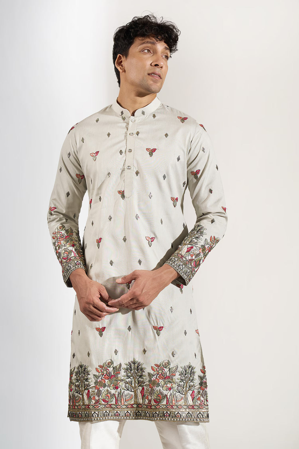Sage Green Embroidered Kurta Set