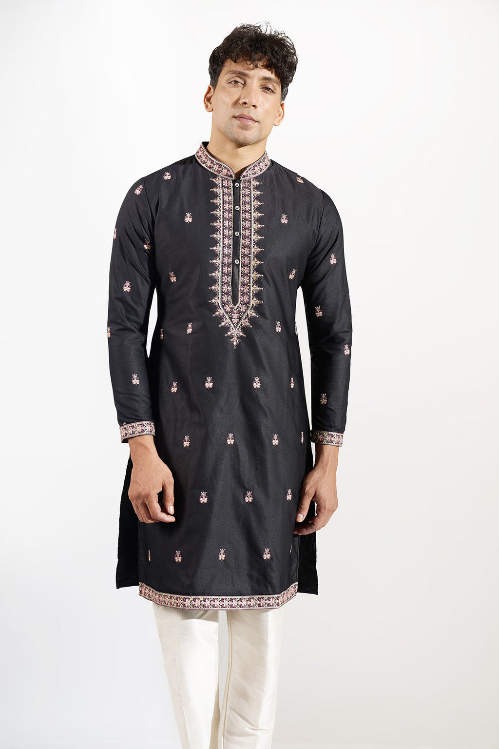 Black Embroidered Kurta Set