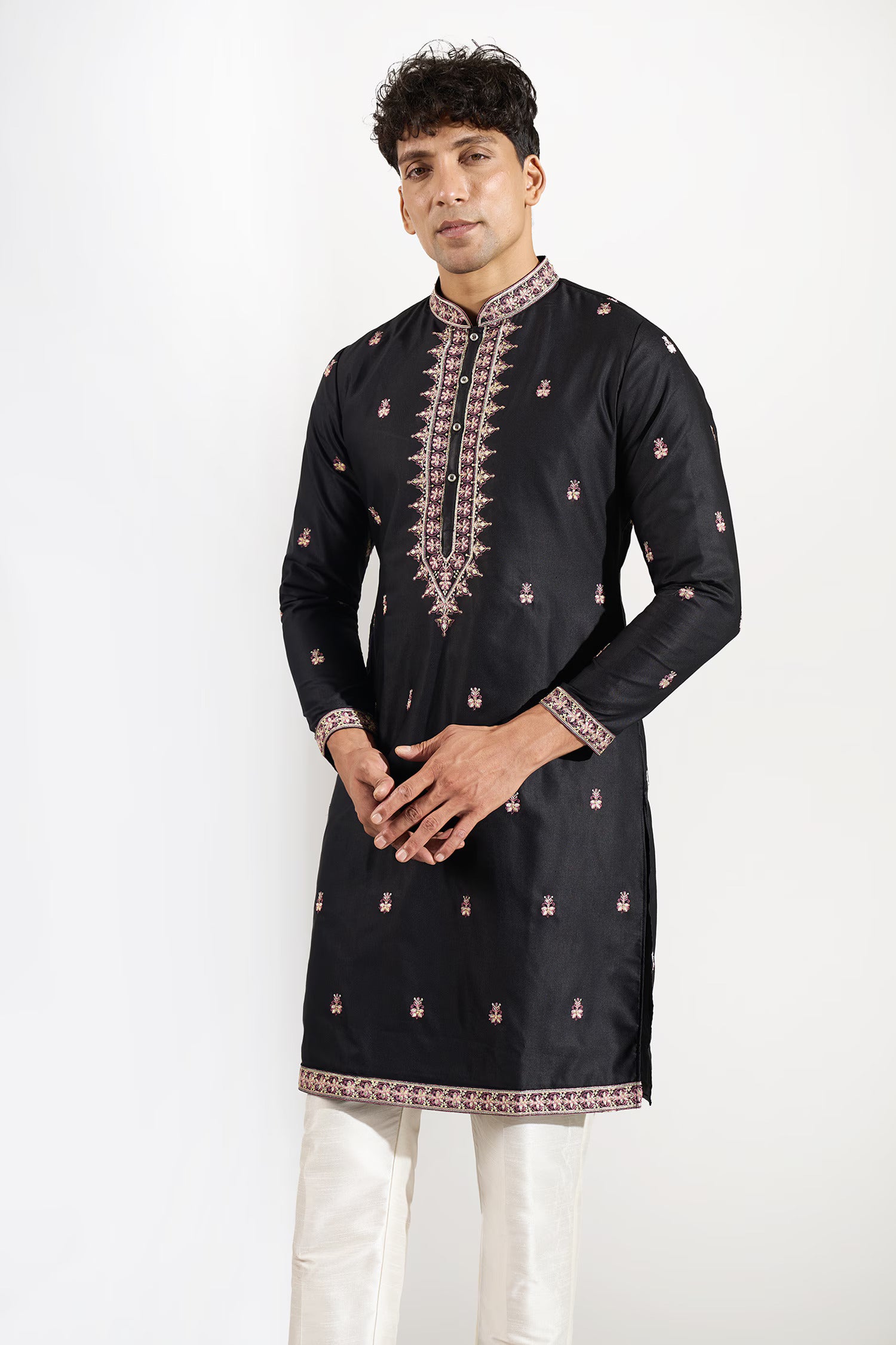 Black Embroidered Kurta Set