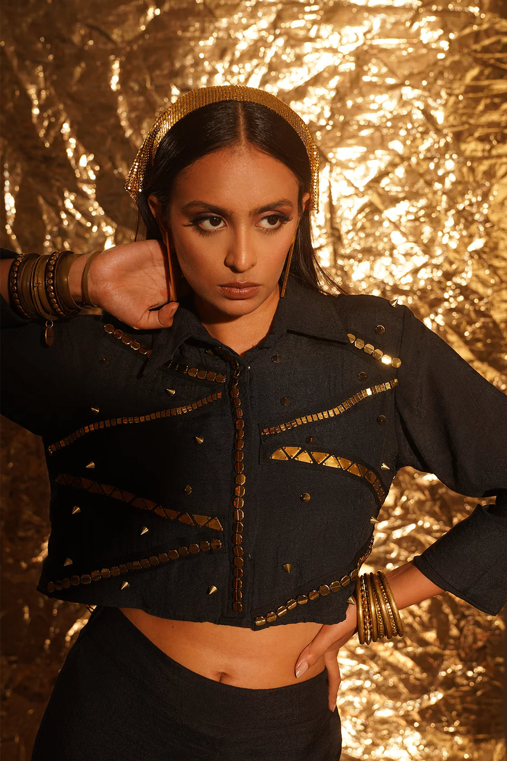 Metallic Crop Jacket