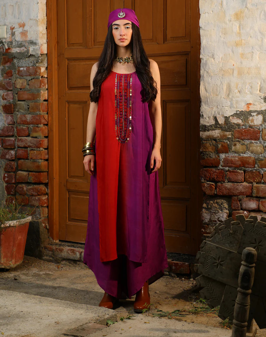 Long slit tunic set