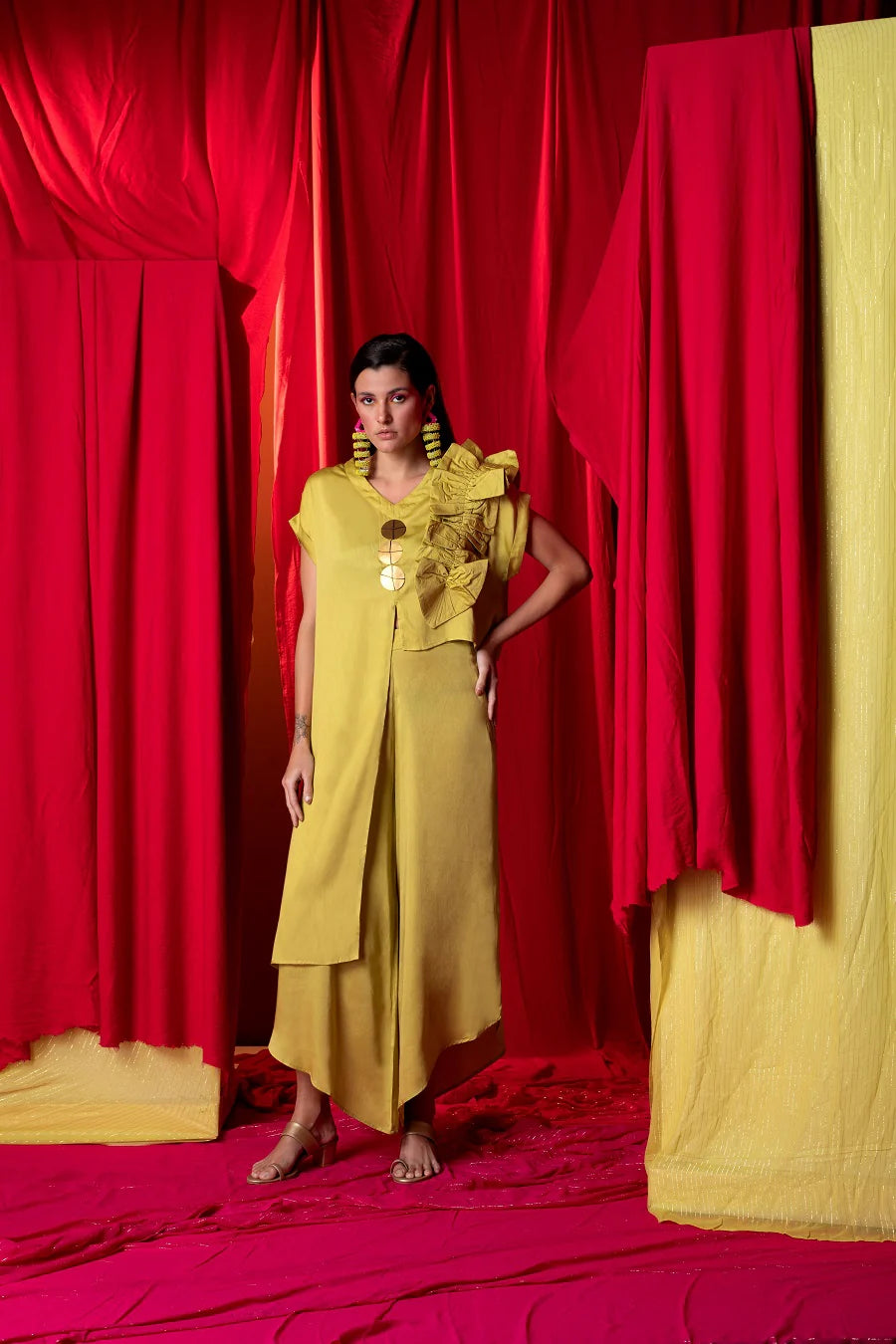 Frill Long and Short Tunic Twin Set