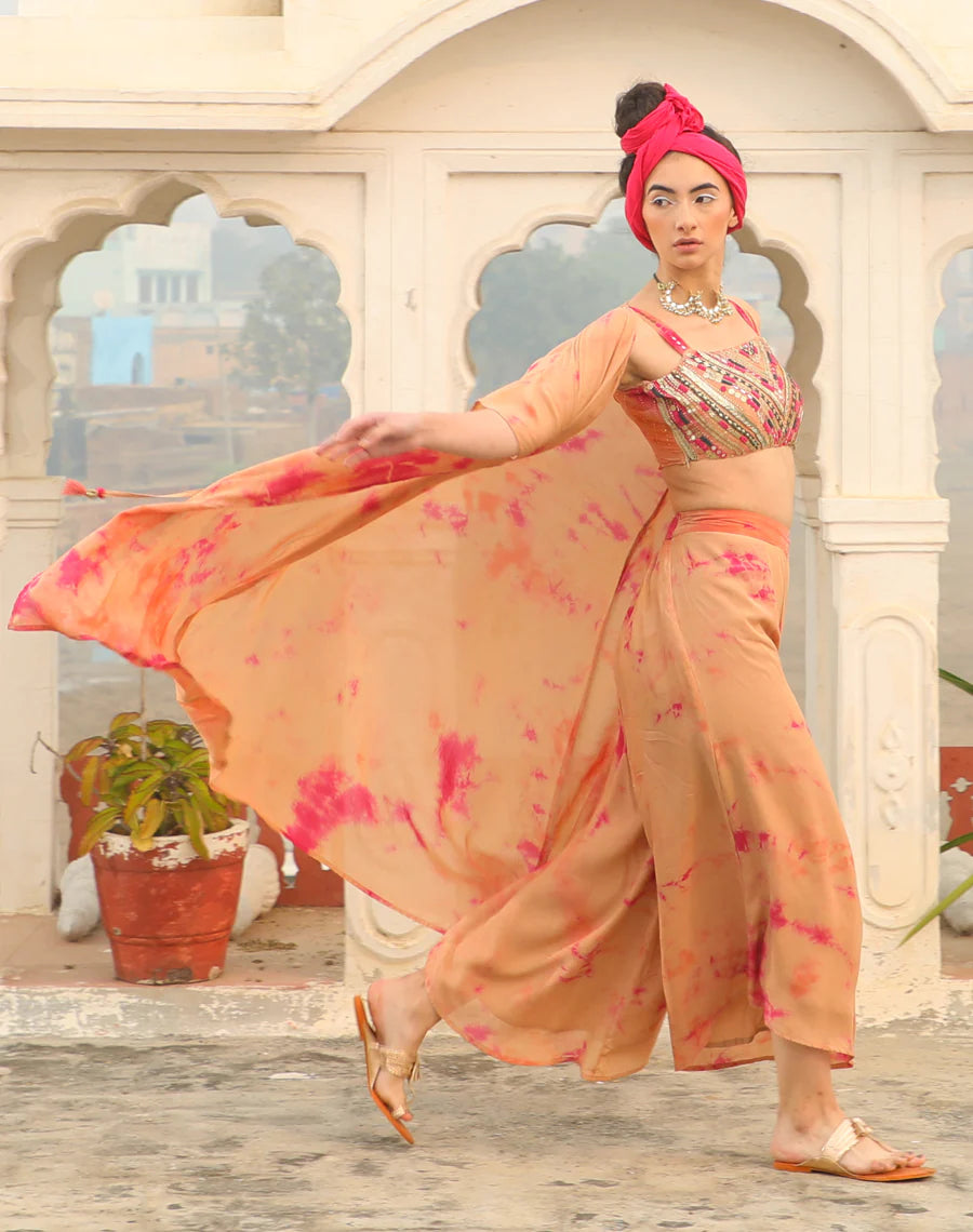 Bralet + Asymmetric Pants + Tying jacket