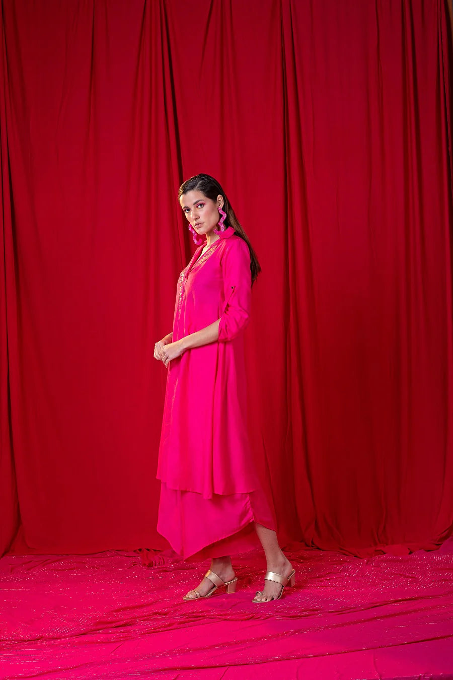 Embellished V Collar Twin Set