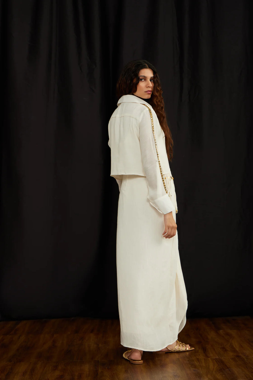 Crop Jhalar Shirt Set