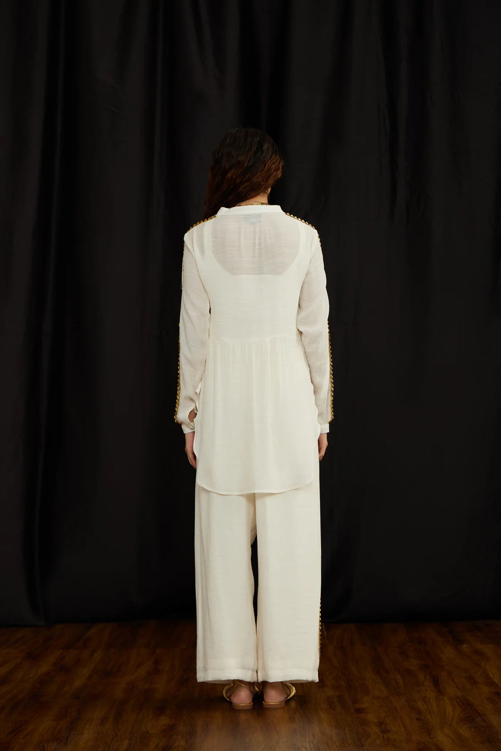 Chinese Collar Jhalar Twin Set