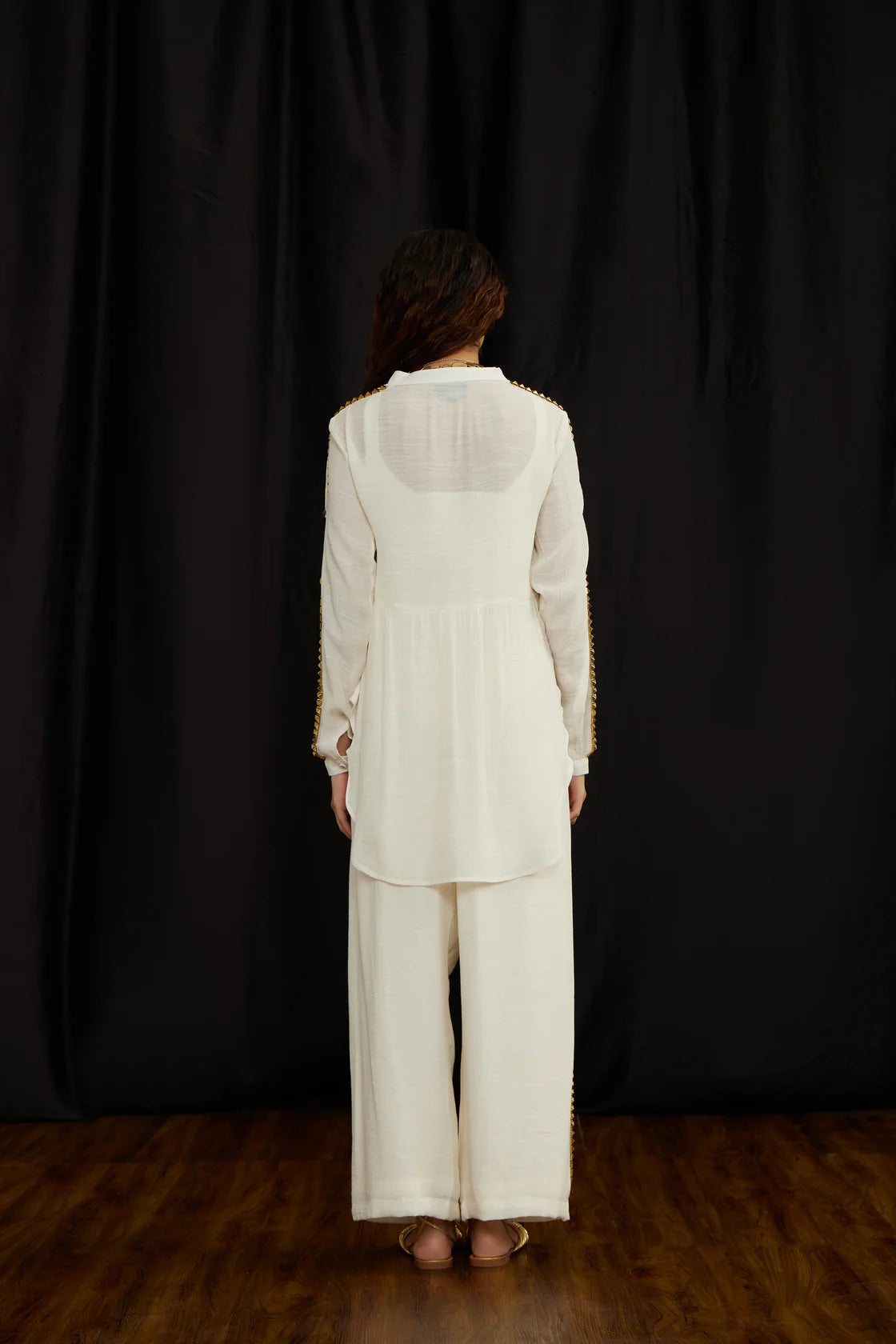 Chinese Collar Jhalar Twin Set