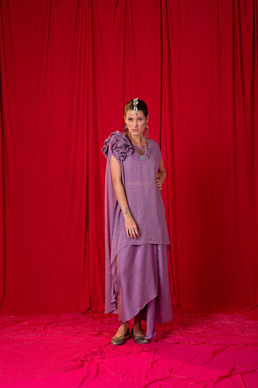 Asymmetric Kimono Twin set