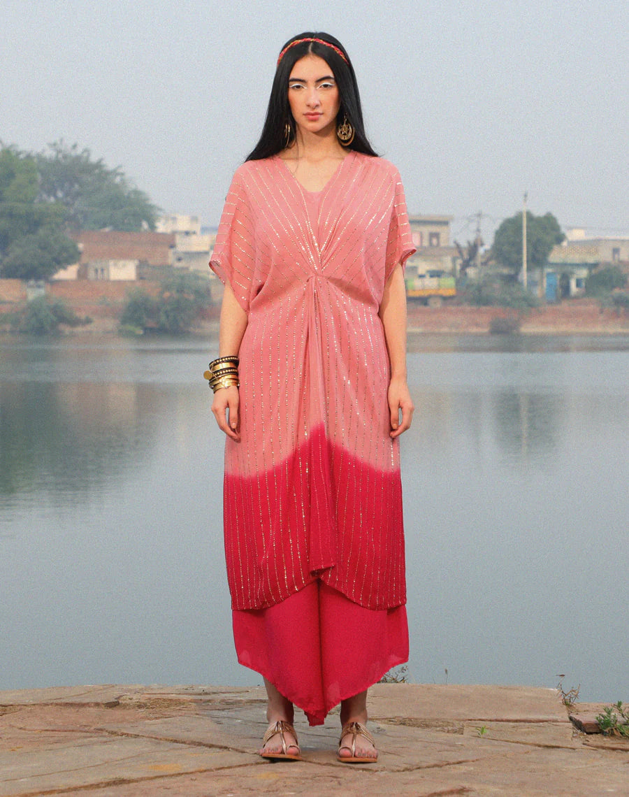 Shimmer twist Kaftan set