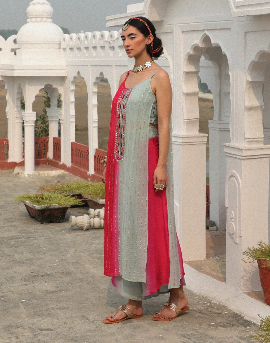 Long slit tunic set