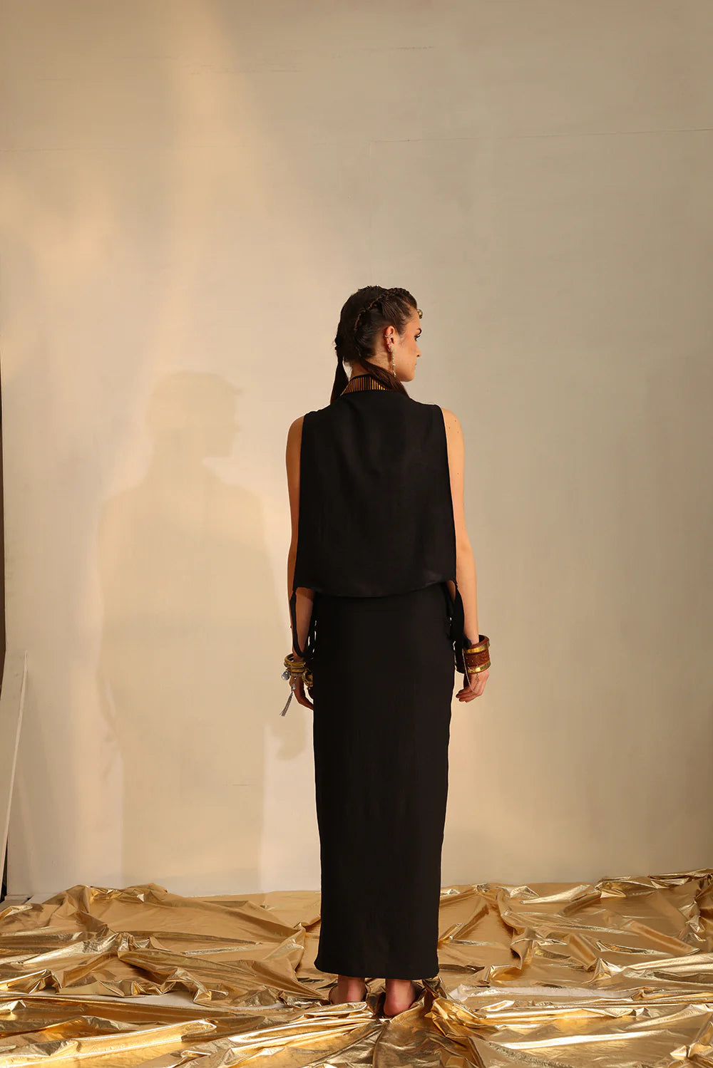 Cowl foil Waistcoat set