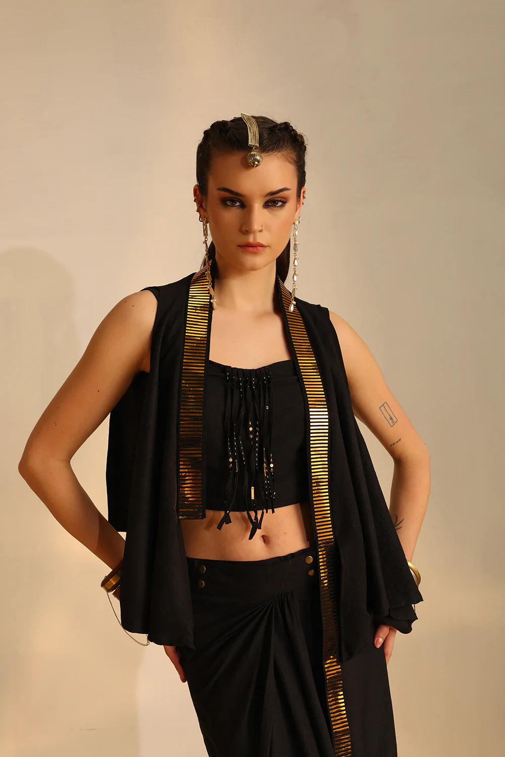 Cowl foil Waistcoat set