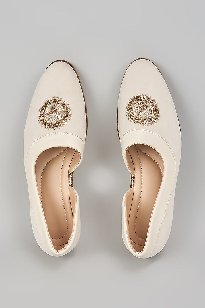 Off White Embroidered Peshawaris