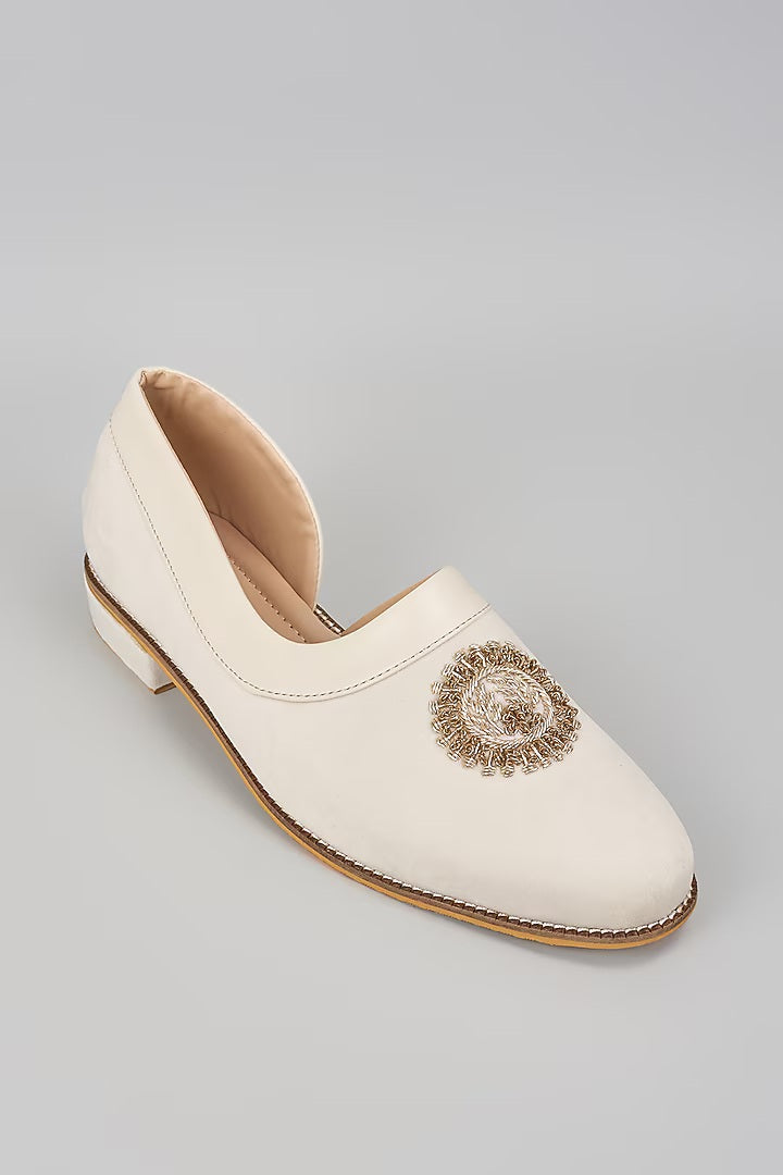 Off White Embroidered Peshawaris