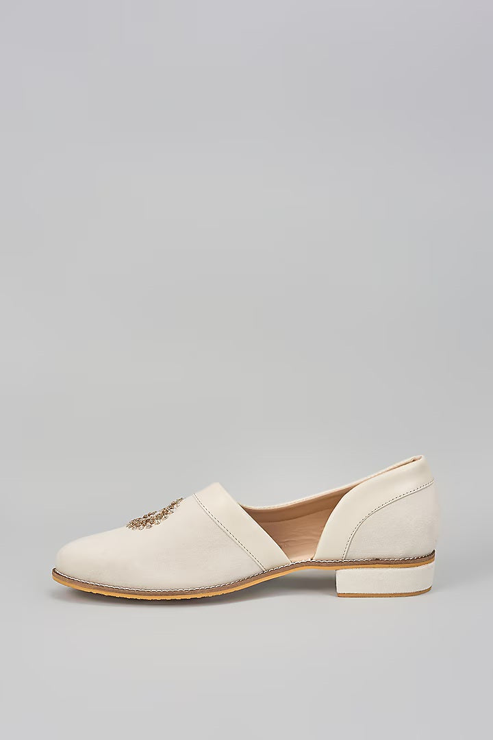 Off White Embroidered Peshawaris