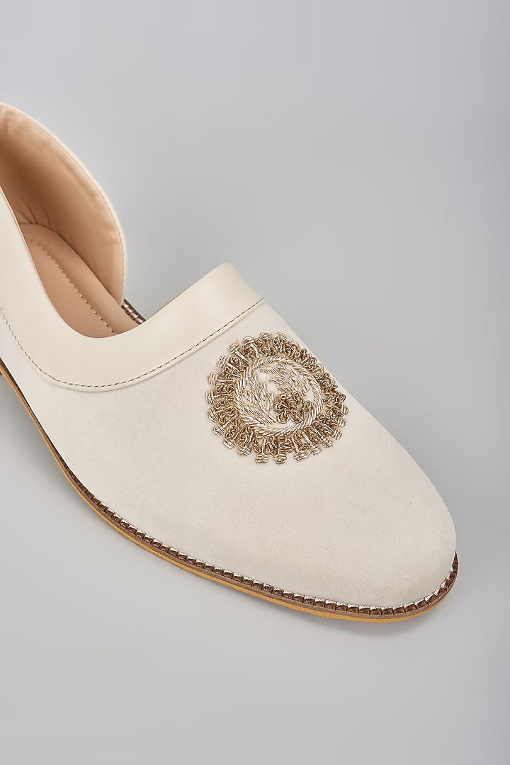 Off White Embroidered Peshawaris