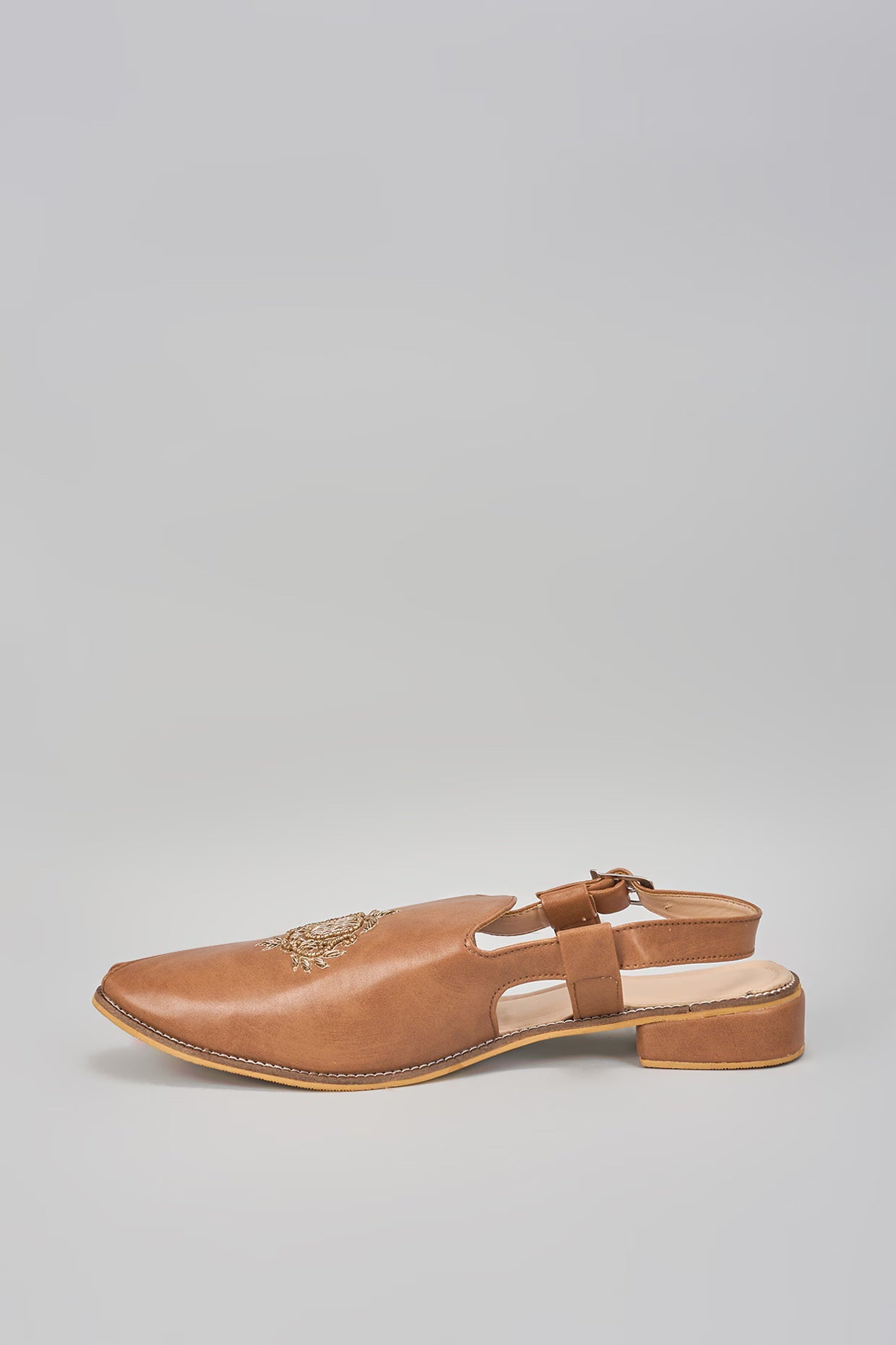 Brown Embroidered Peshawaris