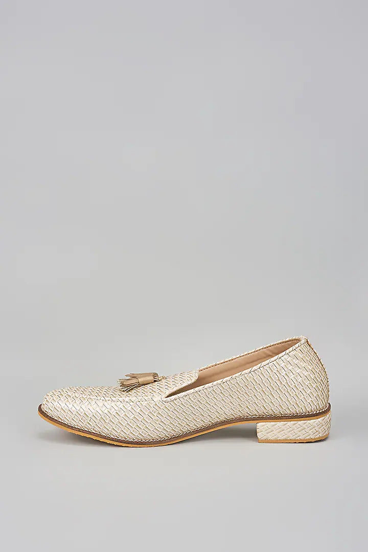 Off White Herringbone Shoes