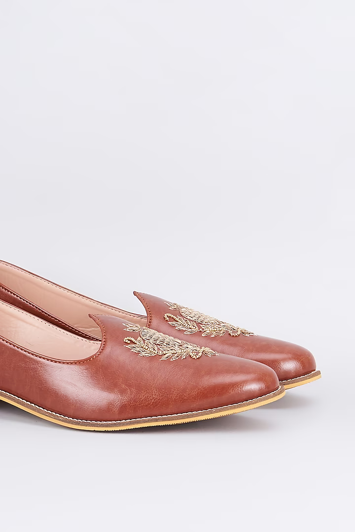 Cocoa Crown Leather Loafers