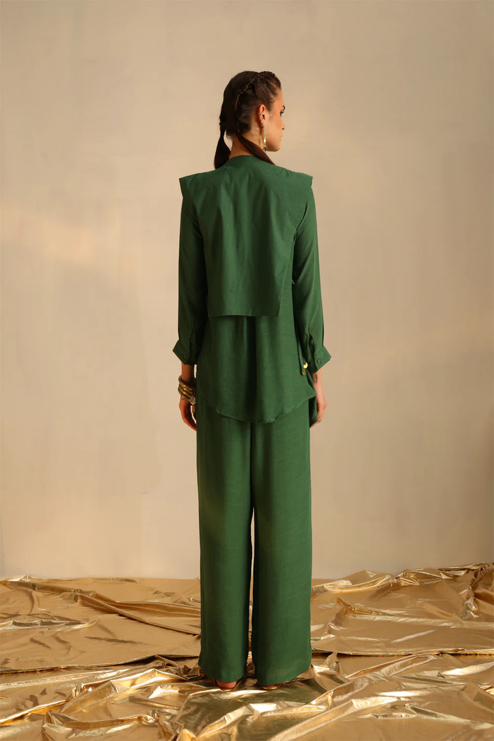 Heart shirt set with a panel waistcoat